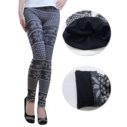 Winter warm deer snowflakers leggings