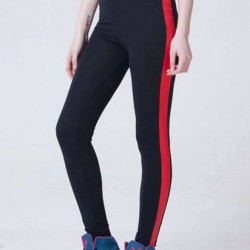 Black Stretch Red Side Trim Leggings