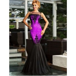 Plus Size Sequins Appliqués Evening Dress with Mermaid Hem Plus Size Sequins Appliqués Evening Dress with Mermaid Hem