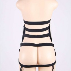 Banded Mesh Chemise With Chains