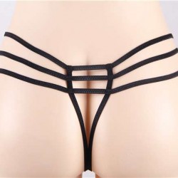 Naughty Black Lace Strapy Plus Size Panty