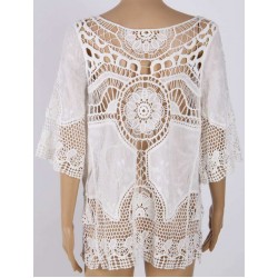 Hot Sexy White Crochet Lace Beachwear