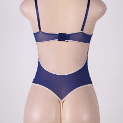 Navy Blue And Lace Teddy