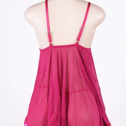 Floral Bra Open Back Plus Size Babydoll