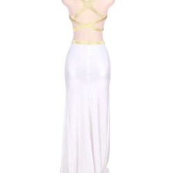 White Separate Golden Edge Dress