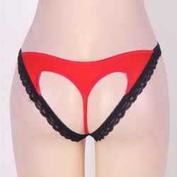 Red Heartbreaker Open Back Lace Trimmed Panty