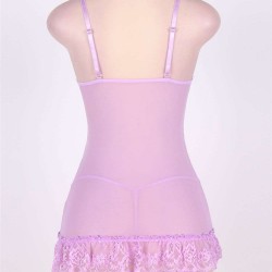 Hot Sexy Purple Plus Size Floral Lace Babydoll Hot Sexy Purple Plus Size Floral Lace Babydoll