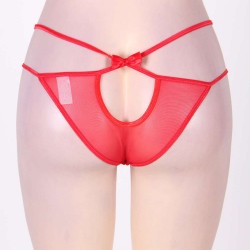 Sexy Red Net Panty With Bows