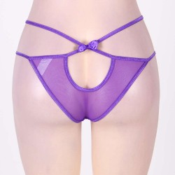 Stunning Purple Double Straps Panty With Bowknot