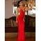 Red Erotic Mermaid Backless Formal Dress