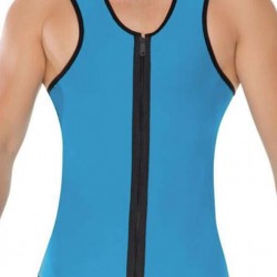 Men Blue Neoprene Corsets Without Steel Bones