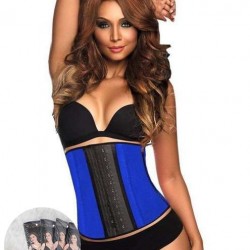 9 Steel Bones Blue Latex Corsets
