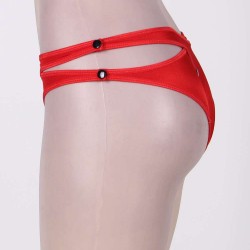 Plus Size Red Crisscross Cutout Thong