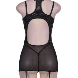 Commanding Black Collared Chemise