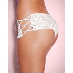 Sexy High Waist Floral Lace Strappy White Panty