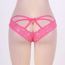 Caged Back Open Crotch Lace Panty