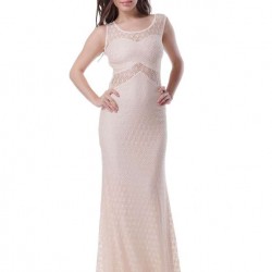 Deluxe Mermaid Style Lace Hollow Out Maxi Dress