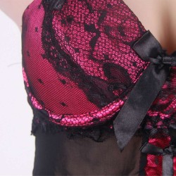 Purple 2 Front Keyholes Apron Plus Size Babydoll