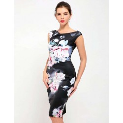 Black Floral Print Dress Black Floral Print Dress