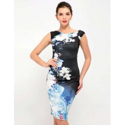 Blue And White Porcelain Print Dress Blue And White Porcelain Print Dress