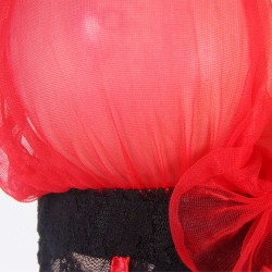 Stretch Red And Black Babydoll Denier Chemise