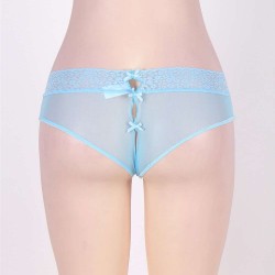 Plus Size Sexy Holiday Peek A Boo Back Mesh Crotchless Valentines Panty