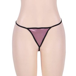 Purplish Red Plus Size Deluxe Satin Lace Babydoll