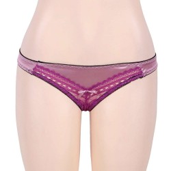 Plus Size Purplish Red Deluxe Satin Lace Bustier 