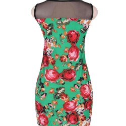 Green Flower Bodycon Print Dresses 