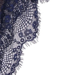 Plus Size Navy Blue Ribbon Chiffon Teddy