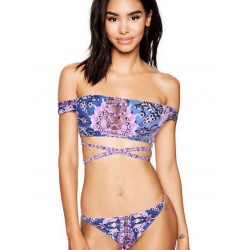 Two Pieces Print Lace-up Bikini Swimsuit Two Pieces Print Lace-up Bikini Swimsuit