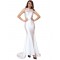 Embroidery Sleeveless High Neck Backless White Party Gown
