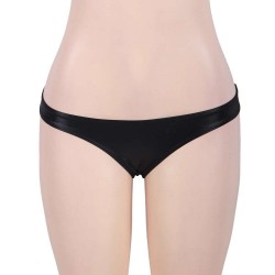 Black High Neck Lace Leather Bra Set Black High Neck Lace Leather Bra Set