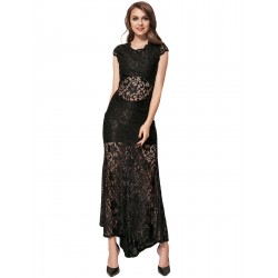 Plus Size Black Lace Backless Party Gown Plus Size Black Lace Backless Party Gown