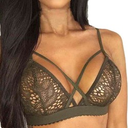 Plus Size Green Strappy Harness Bralette Bra