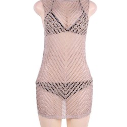 Metallic hollow Crochet Beachwear