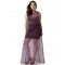 Plus Size Short Dress Sleeveless with Floor Length Sheer Overlay
