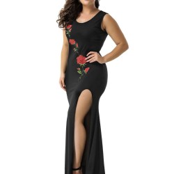 Plus Size Elegant Embroidery Party Gown