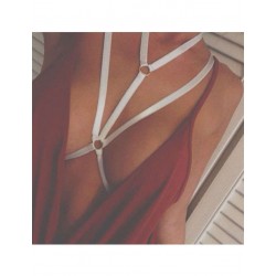White Elastic Strappy Harness Bra Women Bralette White Elastic Strappy Harness Bra Women Bralette