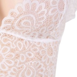 Plus Size White Lace Temptation 2pcs Bralette Lingerie Set Plus Size White Lace Temptation 2pcs Bralette Lingerie Set