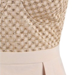 Fashion Gold Scallop Bodycon Mini Dress