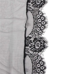 Black Long Sleepwear Delicate Lace Gown