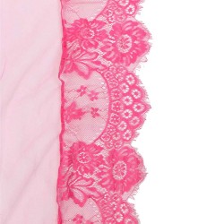 Plus Size Rose red Delicate Lace Long Sleepwear Gown