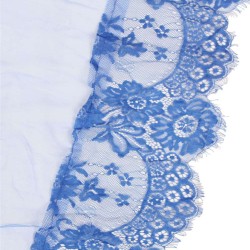 Long Sleepwear Blue Delicate Lace Gown