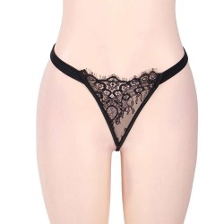 Plus Size Seduction Black Lace Transparente Sexy Babydoll