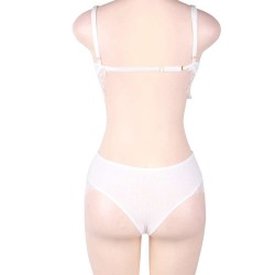 Plus Size White Lace Temptation 2pcs Bralette Lingerie Set Plus Size White Lace Temptation 2pcs Bralette Lingerie Set