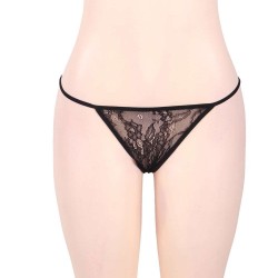 Plus Size Black lace deep V Babydoll