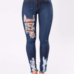 Plus Size Top Design Ripped Women Jeans 