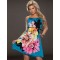 On Sale Multi Flowers Ladies Fashion Dress With belt