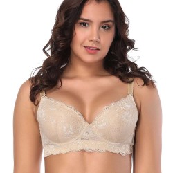 Beige high-quality lace comfortable T-shirt bra Beige high-quality lace comfortable T-shirt bra